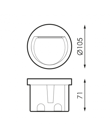 Round recessed LED 3W IP54 suitable for outdoor use