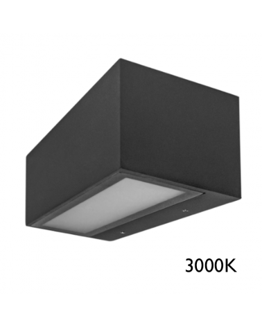 Aplique rectangular LED 15W muy luminoso IP65 acabado gris