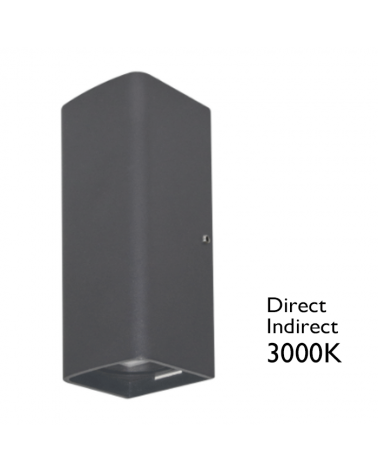 LED wall lamp for exteriors with direct light + indirect light 14W IP65