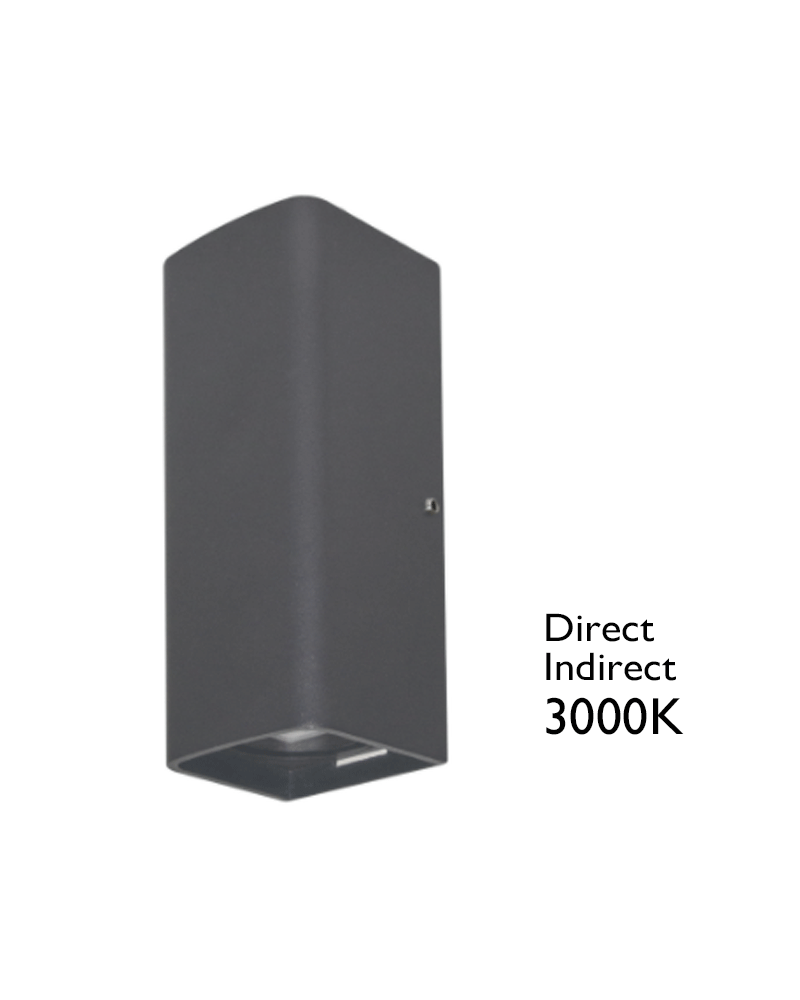 14W IP65 LED wall light for exteriors with direct light + indirect light