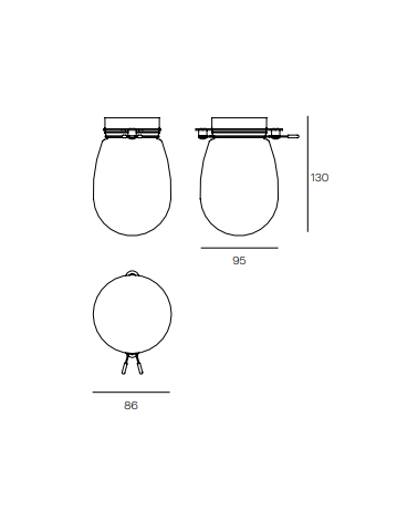 Ceiling light grey steel base and oval opal glass lampshade 1xE14 9.5cm