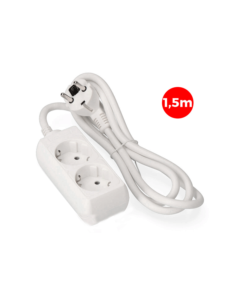 Multiple socket with 2 Schuko sockets 3x1.5mm