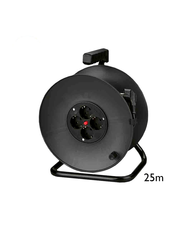 25m cable reels with 3x1.5mm2 thermal protector and 4 sockets