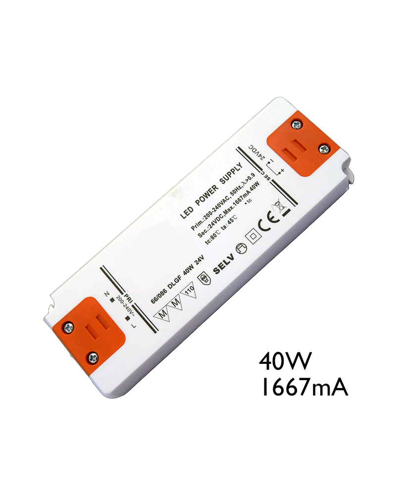 Driver LED de corriente constante 40W 1667mA para conexión de LEDs