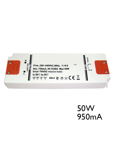 Driver LED 50W 950mA para conectar leds en serie