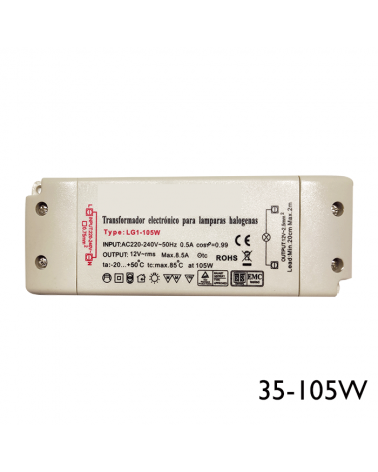 Dimmable transformer 35-105W