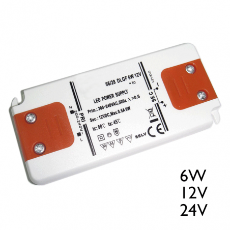 LED driver 6W 12V or 24V for connection of LEDs in parallel