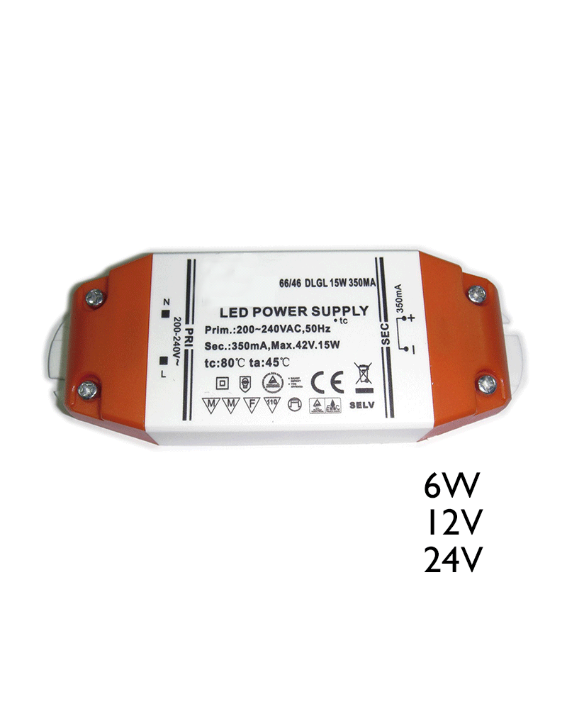 15W 12V or 24V LED driver for parallel LED connection