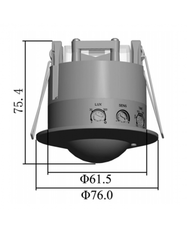 Sensor de presencia empotrable por microondas IP20 220-240V