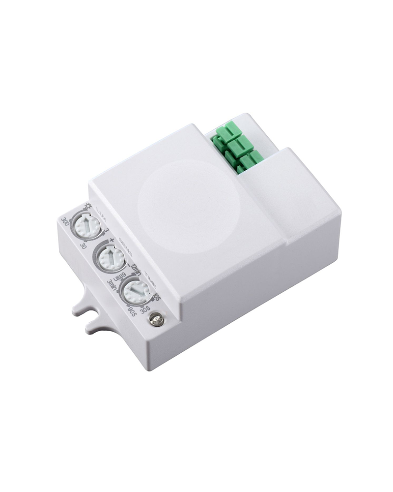Presence sensor for installation on the surface or hidden in the false ceiling that works by microwave