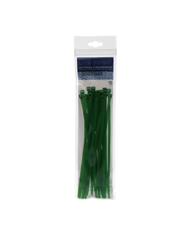 Bag of 25 green cable ties 200x4.8mm.