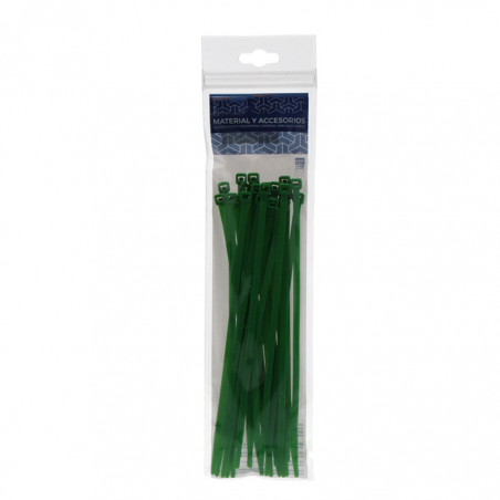 Bag of 25 green cable ties 200x4.8mm.