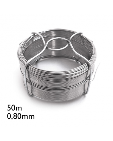 Stainless steel wire Nº 3 50 meters 0.80mm metallic grey
