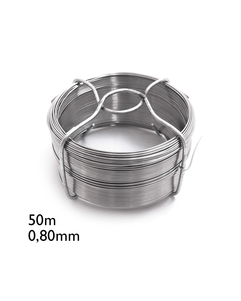 Stainless steel wire Nº 3 50 meters 0.80mm metallic grey