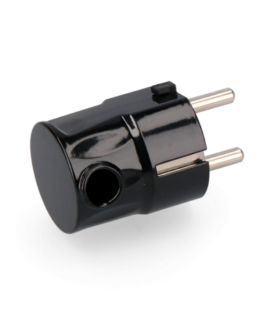 Schuko plug T/TL side cable outlet 4.8mm black