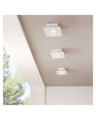 Design square ceiling lamp 20cm steel and adjustable aluminum 1XGU10