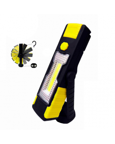 COB XL dual function LED flashlight with hook and magnet and rotating head. batteries included
