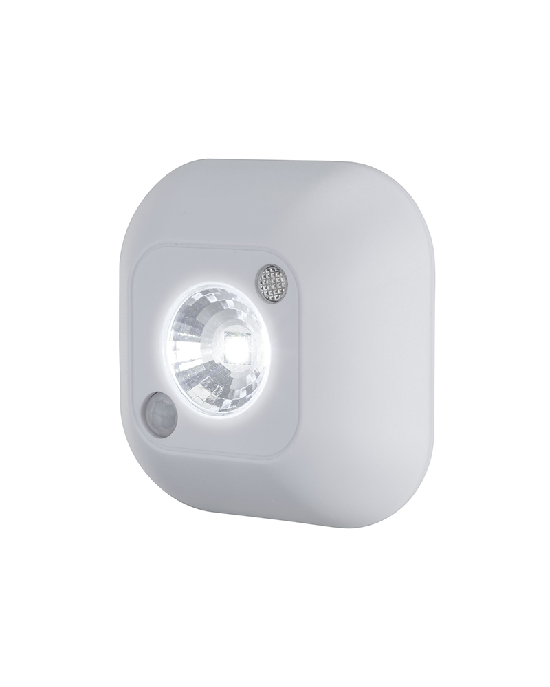 Linterna LED 0,45W 25Lm y autoadhesivo con detector de movimiento con pilas