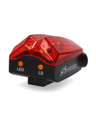 Luz Linterna para bicicleta trasera con 5 leds y 2 lasers