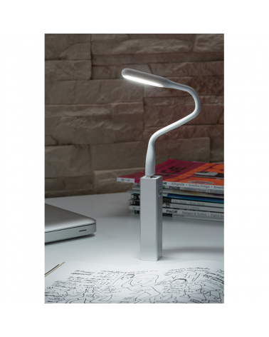 Luz para lectura usb led 0,5w cuello flexible silicona color blanco 5V 30.000 horas