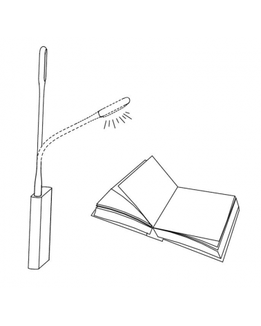 Luz para lectura usb led 0,5w cuello flexible silicona color blanco 5V 30.000 horas