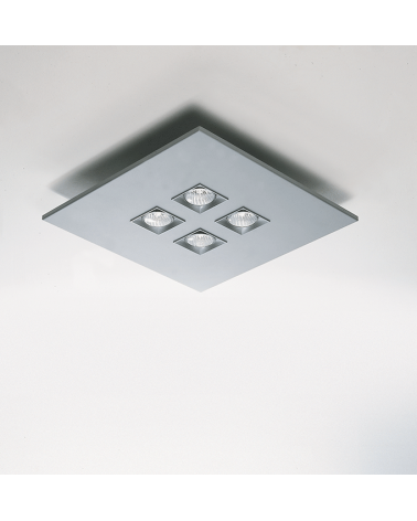 Design square ceiling lamp 45cm adjustable steel and aluminum 4XGU10
