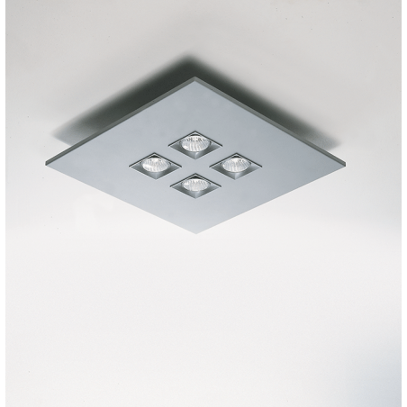 Design square ceiling lamp 45cm adjustable steel and aluminum 4XGU10