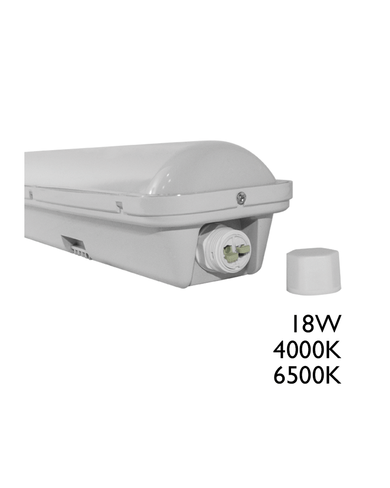 Luminaria estanca LED 18W 600mm IP65 de superficie