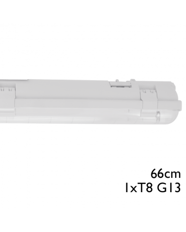Regleta estanca ECO LED IP65 1x600mm para 1 tubo led G13 T8 