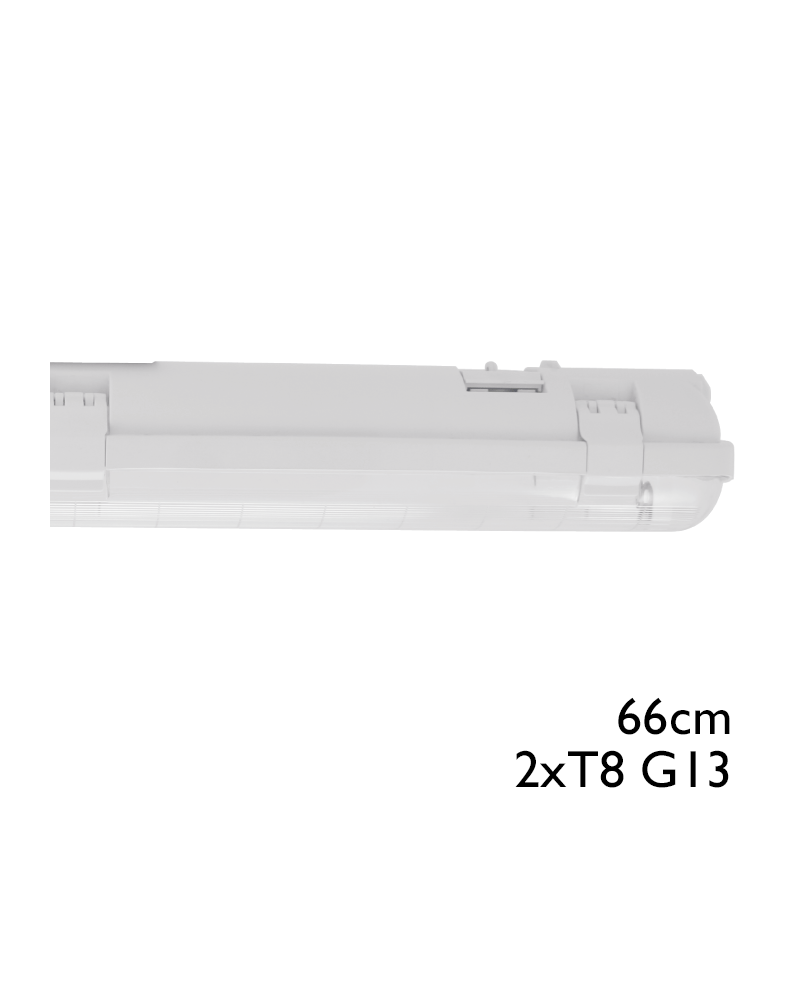 Regleta estanca ECO LED IP65 2x600mm para 2 tubos led G13 T8
