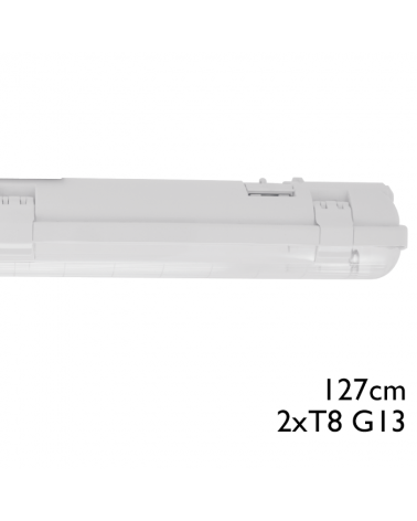 Regleta estanca ECO LED IP65 2x1200mm para 2 tubos led G13 T8