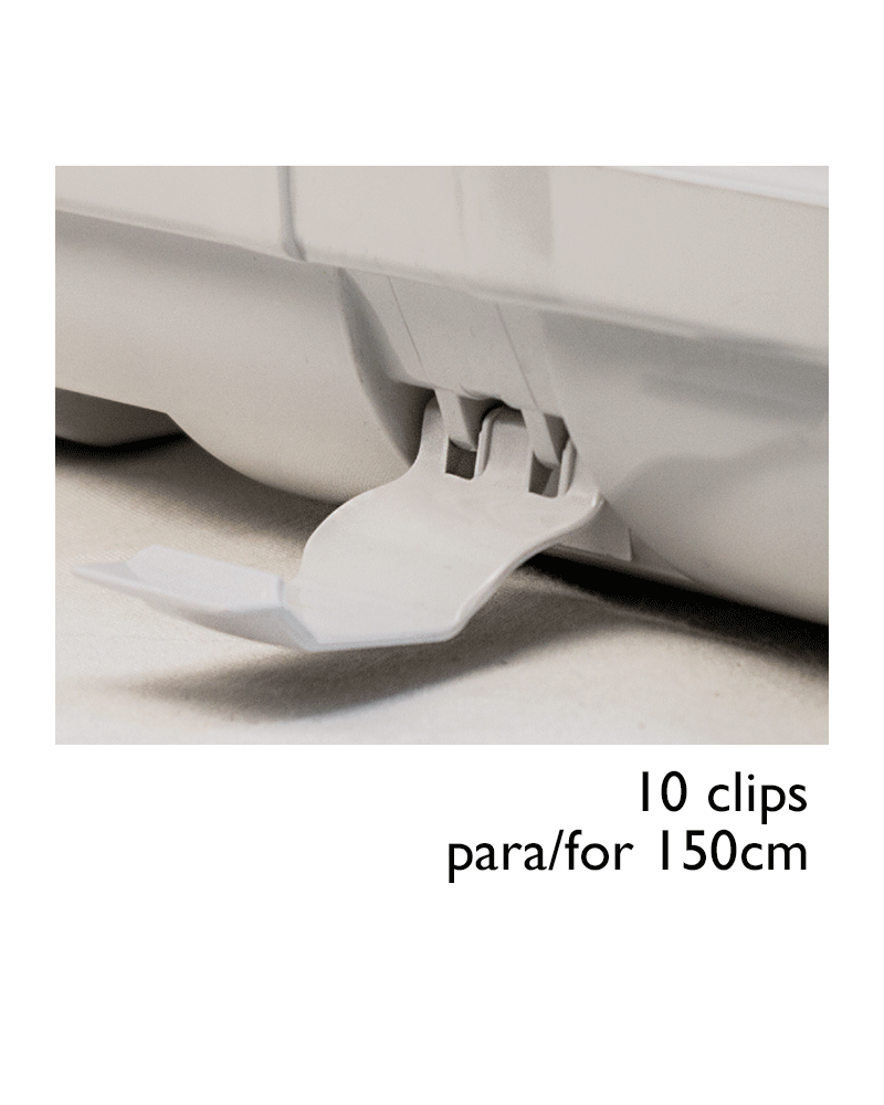 Set of 10 replacement plastic clips for LED ECO T8 1500mm waterproof strip.