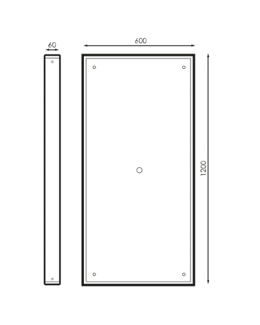 Plaster embedding frame for 120x60cm panel.