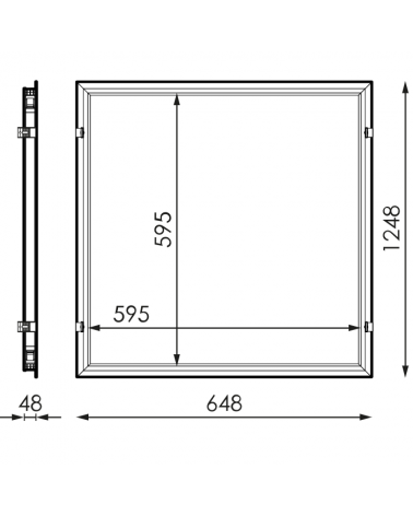 Marco empotrar desmontable 60x60x4,8cms.
