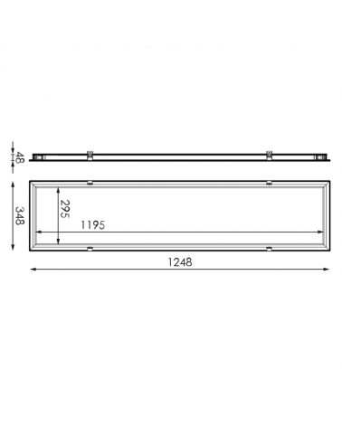 Removable recessed frame 120x30x4.8cm.