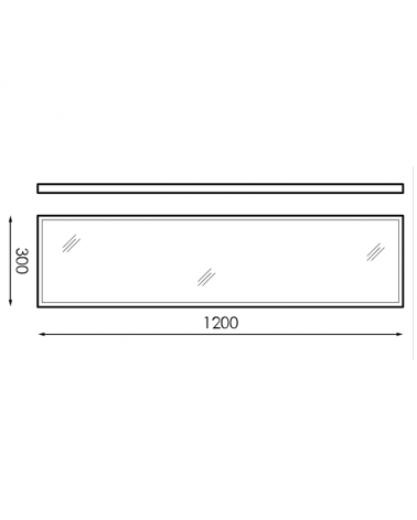 Recessed LED panel 36W 30 x 120 cm steel body +50,000h. IP40
