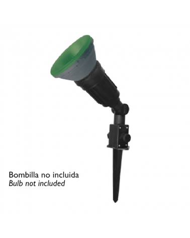 Spike with adjustable focus for PAR38 lamp with cable and plug
