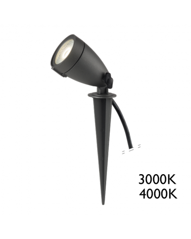 Pincho de exterior LED 6W luz cálida 3000K IP65 50º 398Lm.