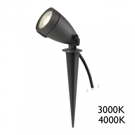 Pincho de exterior LED 6W luz cálida 3000K IP65 50º 398Lm.