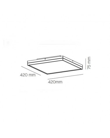 Square design ceiling lamp 42cm LED 29W 2700K 2580Lm dimmable