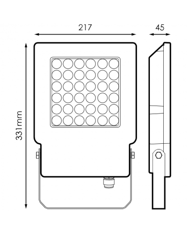 Proyector de exteriores 50W RGB IP65 con mando a distancia