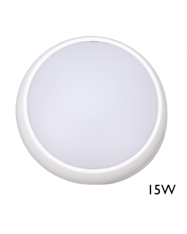 Wall or ceiling white 15W IP54 120º outdoor wall or ceiling light