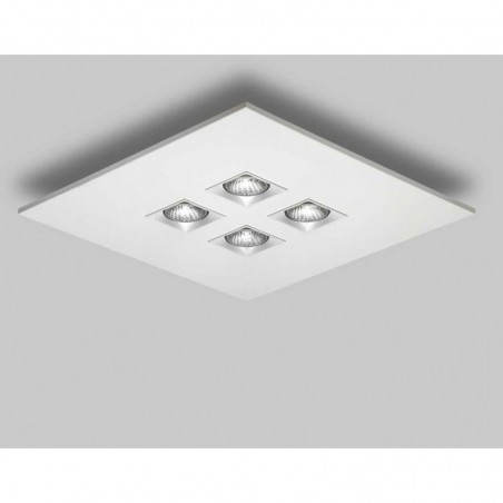 Design square 20x20cm ceiling lamp 63cm adjustable steel and aluminum 4XGU10