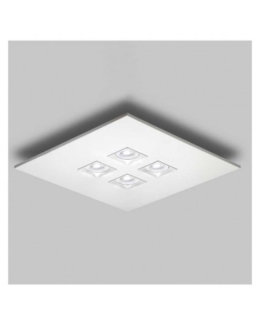 Design square 20x20cm ceiling lamp 63cm adjustable steel and aluminum 4XGU10