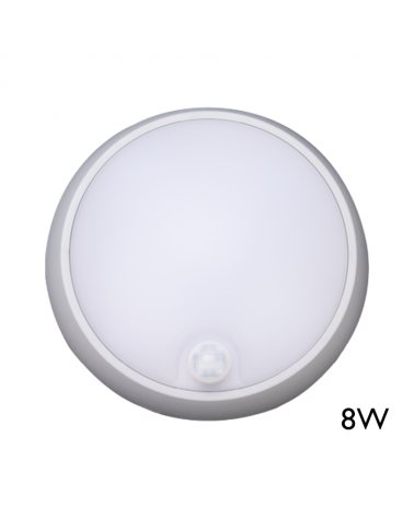 Outdoor wall or ceiling light with motion sensor 8W IP54 120º for wall or ceiling