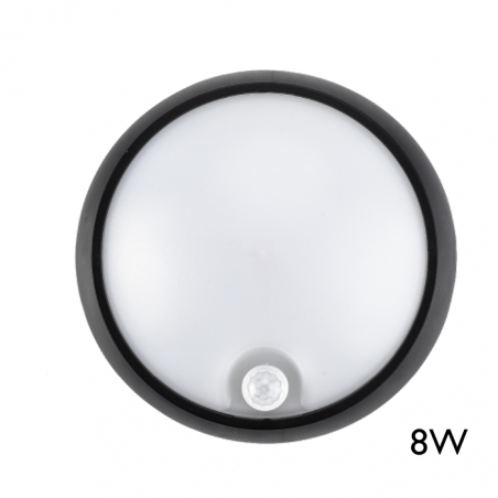 Outdoor wall or ceiling light with motion sensor 8W IP54 120º for wall or ceiling