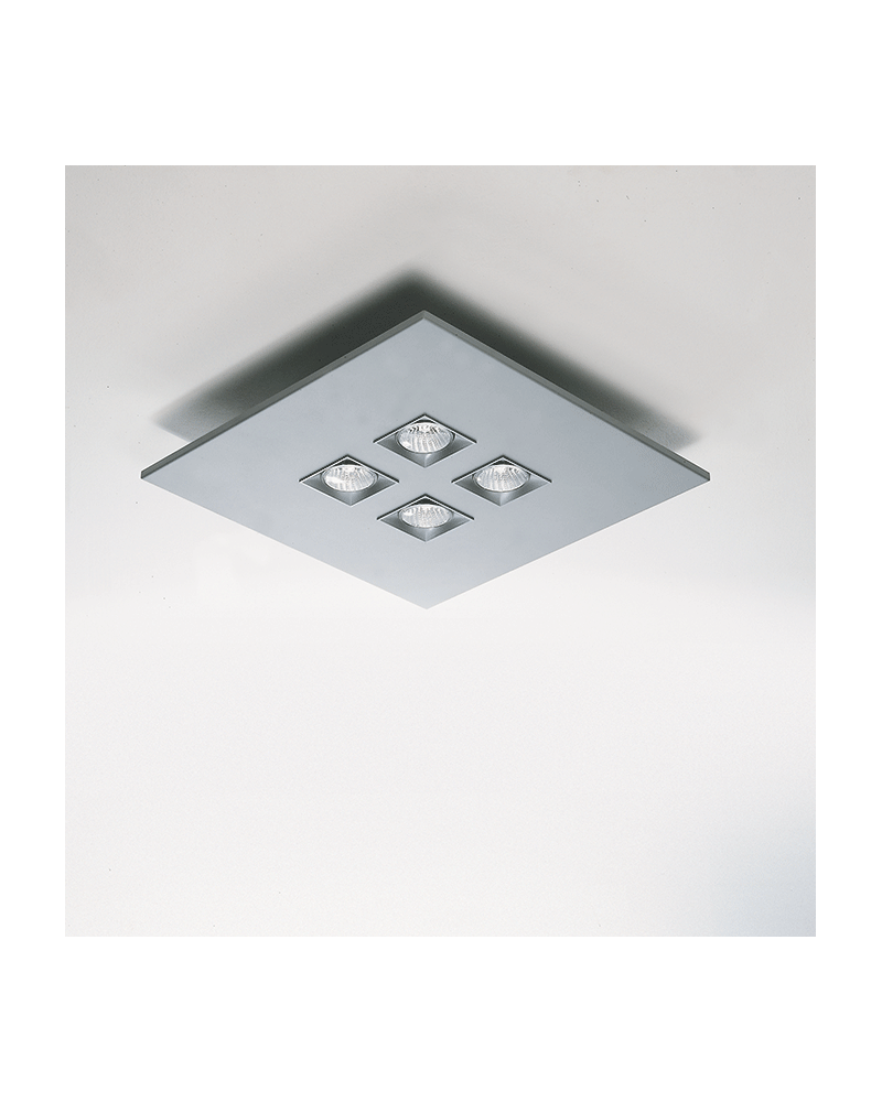 Design square 20x20cm ceiling lamp 63cm adjustable steel and aluminum 4XGU10