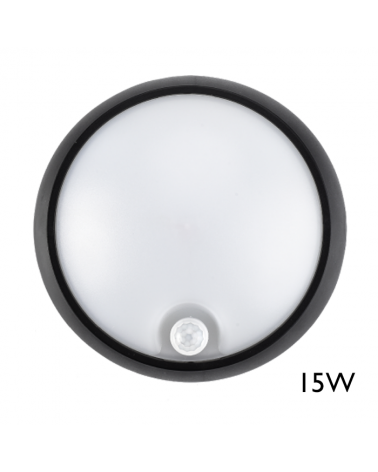 Outdoor wall or ceiling light with motion sensor 15W IP54 120º for wall or ceiling