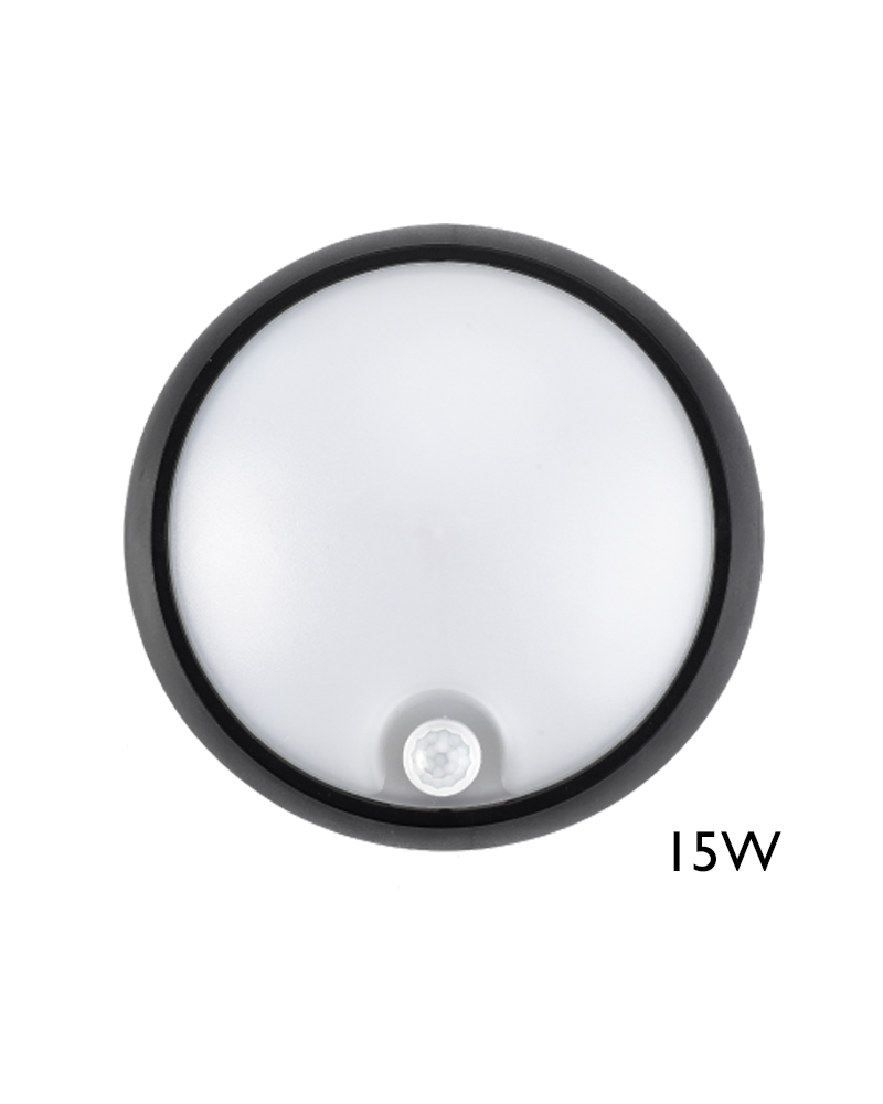 Outdoor wall or ceiling light with motion sensor 15W IP54 120º for wall or ceiling