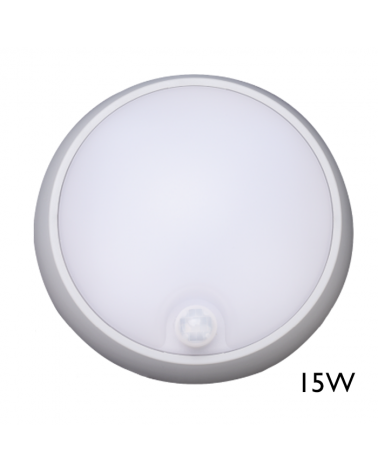 Aplique y plafón de exteriores con sensor de movimiento 15W IP54 120º para pared o techo